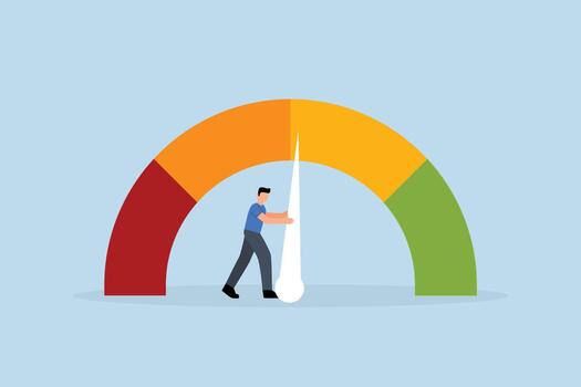 empujar habilidad nivel, empresario emprendedor habilidad actuación calibre vector