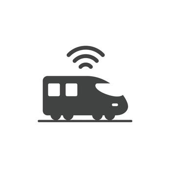 High speed train with a wireless signal for smart rail networks and automated metro systems vector