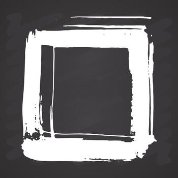 White abstract texture square frame on black background vector