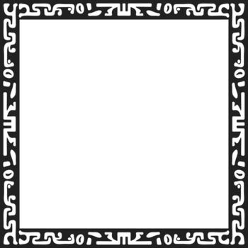 negro y blanco marco con como un laberinto geométrico modelo vector