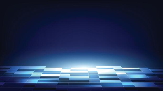 futuristic blue background with geometric pattern with glowing light vector