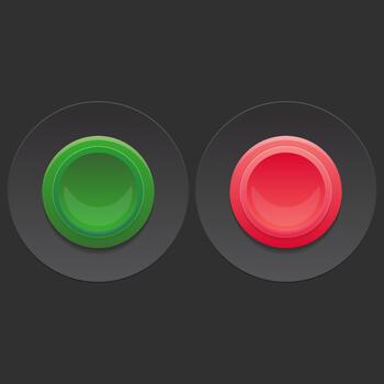 Green and red Buttons for your design on black background vector