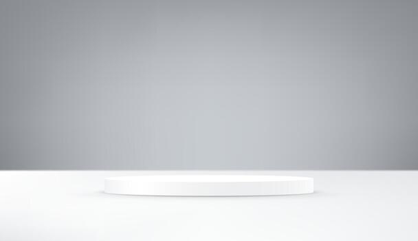 Gray background 3d with White podium Space for selling products on the website. Abstract wallpaper design with copy space to display your products. illustration. vector
