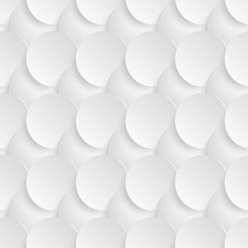 Abstract 3d seamless pattern with circles. Geometric white gray modern texture vector