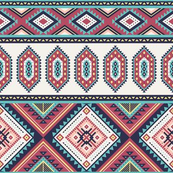 Tribal striped seamless pattern. Aztec geometric background. Can be used in textile design, web design for making of clothes, accessories, decorative paper, wrapping, envelope, backpacks vector