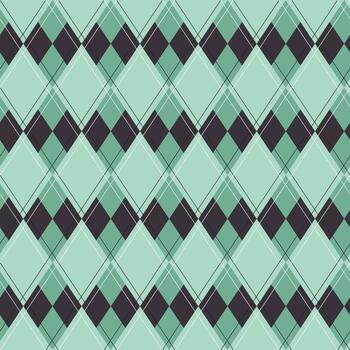 Seamless argyle green black pattern. Diamond shapes background. Can be used to fabric design, wallpaper, decorative paper, web design, etc. Swatches of seamless patterns included in the file. vector