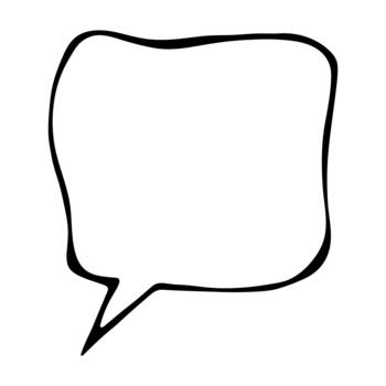 Hand drawn speech bubble Blank empty message box Textbox frame for banners, price tags, stickers, design label sale talk vector