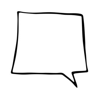 Hand drawn speech bubble Blank empty message box Textbox frame for banners, price tags, stickers, design label sale idea vector