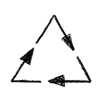 cycle concept Hand drawn recycle arrow icon Recycling resources symbol Reuse of materials, zero waste, green environment, saving the planet vector