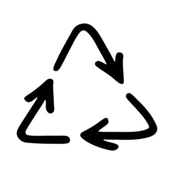cycle motion Hand drawn recycle arrow icon Recycling resources symbol Reuse of materials, zero waste, green environment, saving the planet vector