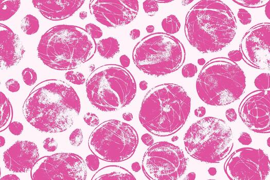 Pink Grunge Dot Pattern. Hand stamped abstract circles with rough textured edges and distressed paint marks on white background. Perfect for media, posters, banners, cards and web. vector