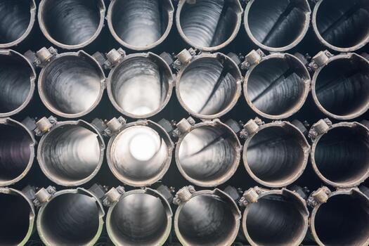 Barrels of multiple launch rocket systems, background photo