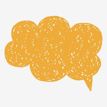 pastel lápiz de color habla burbuja con ondulado bosquejo líneas. redondeado forma con sutil grano textura. texto caja pizarra para mensajes vector