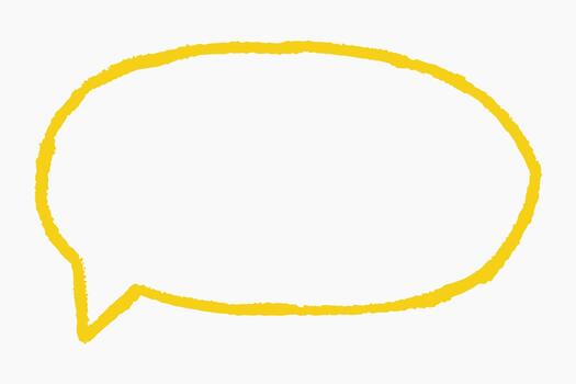 Marker and crayon lines form a hand drawn speech bubble. Sketch style doodles. Text box chalkboard, space for text. vector