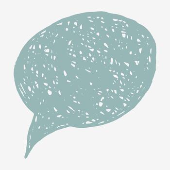 Crayon speech bubble with sketch lines. Rounded shape with uneven hand drawn edges. Text box chalkboard for adding text. vector