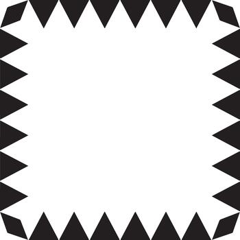 A black and white square with triangles on it vector