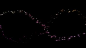 magi pärlar fe- damm wand partikel spår övergång på svart bakgrund video