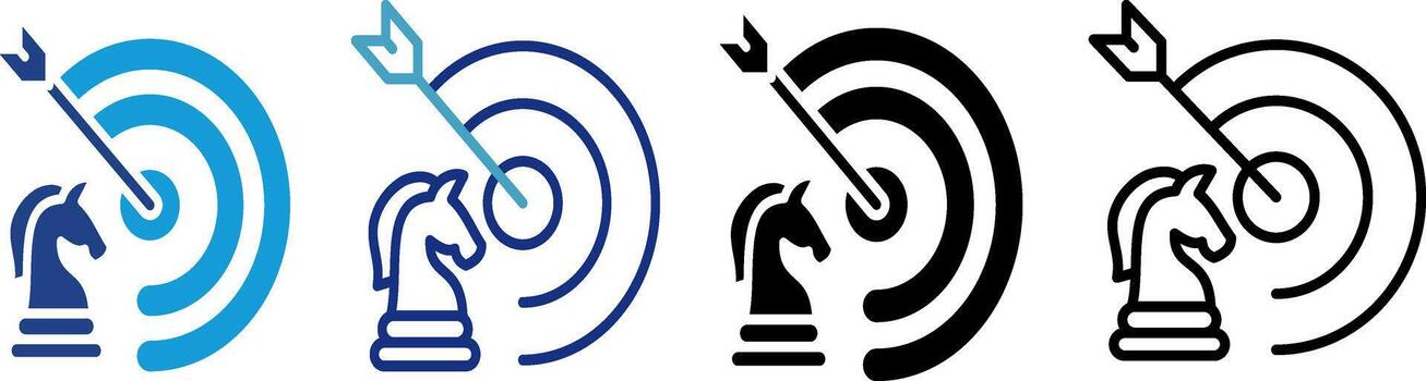 Strategic icon featuring a chess knight with circular arrows ideal for smart strategy, business moves, update plans or tactical refresh concepts. vector