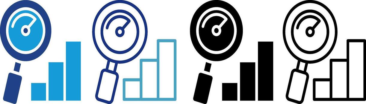 dinámica actuación rastreador icono con velocímetro y creciente grafico adecuado para negocio crecimiento, o éxito métrica. vector
