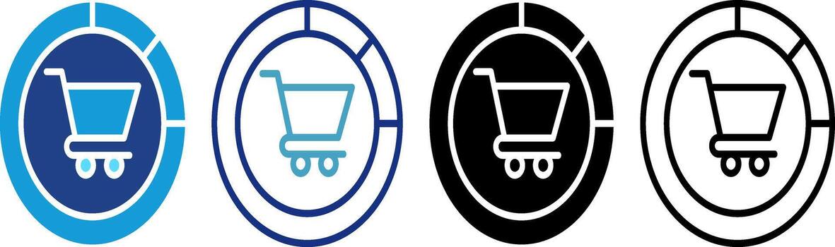 un icono para consumidor datos ideas y adquisitivo tendencias, a menudo usado a espectáculo en línea transacción métrica dentro mas grande análisis. vector