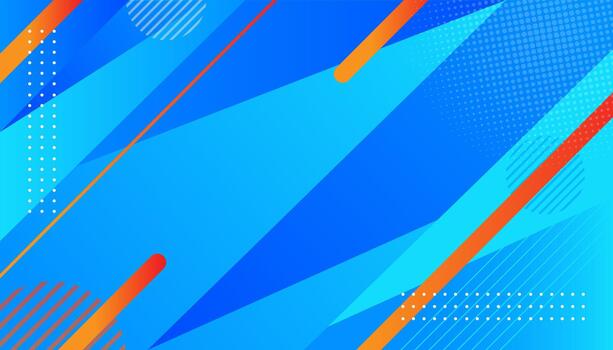 Abstract background with modern blue and orange geometric shapes and patterns. vector