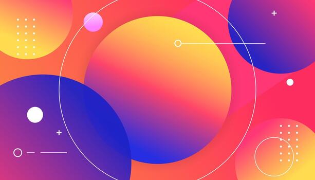 Modern geometric gradient abstract background with circle shapes vector