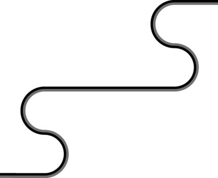 Two contrasting lines form an irregular square-oriented zigzag pattern with rounded intersections and shifting curves. vector