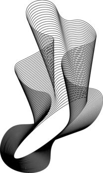 Central round space with outer structure composed of flowing blob contours and subtle zigzag variations. vector