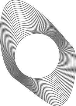 Circular void encompassed by rounded outlines forming organic and layered flow transitions in smooth motion. vector