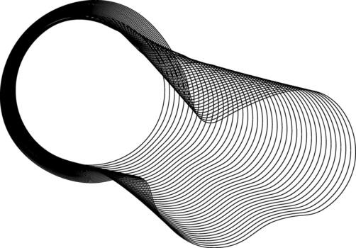 a circular center surrounded by flowing curved lines forming layered contours that create a continuous sense of movement. vector