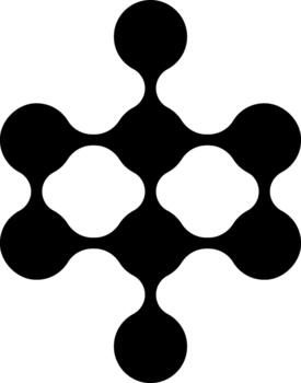 Circular elements interconnected to create a structured network pattern. vector