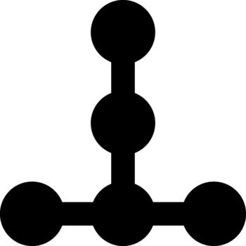 Geometric composition of interconnected circular nodes forming a structured design. vector