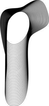 design with round middle and minimal outer freeform shape formed by a unified curved outline. vector