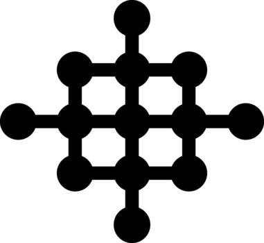 Circular elements linked in a continuous chain-like arrangement forming a structured pattern. vector