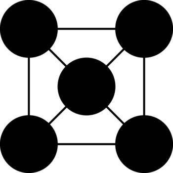 Circular dots arranged in a square net-like structure. vector