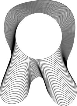 Composition with round core and surrounding edge forming soft, curved protrusions resembling gentle notches. vector