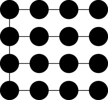 Thin-line arrangement of circular dots forming various shapes. vector