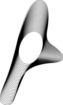 Central void bordered by minimal and flowing contours with soft irregular lines suggesting smooth layered motion. vector