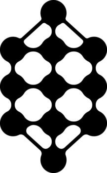 Circular dots forming a hexagonal grid pattern in structured alignment. vector