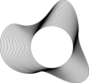 containing central circular space and an unstructured, layered border formed by diverse flowing curves. vector