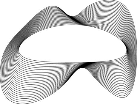 Centered circular space surrounded by uncomplicated organic lines forming a clean layered design with curved transitions. vector