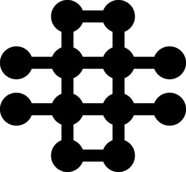 Repetitive geometric pattern formed by circular nodes connected in a structured layout. vector
