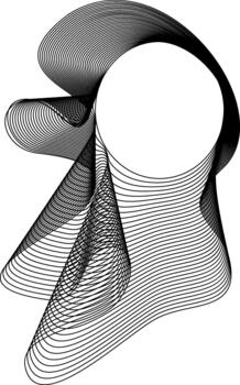 shape featuring a circular center surrounded by soft contours forming an abstract boundary with gentle curvature and fluid structure. vector