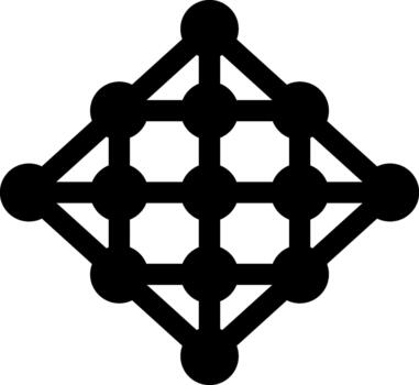 en forma de malla diamante estructura hecho de interconectado círculos formando un simétrico estructura. vector