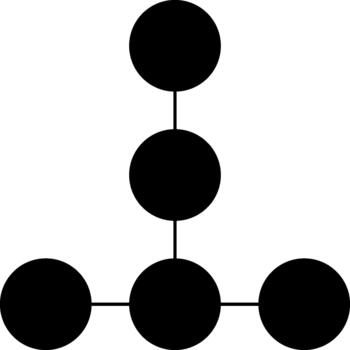 Circular dots forming a thin-line frame structure. vector