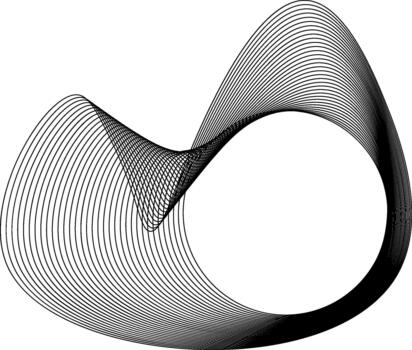 Abstract made with a circular center and outer contours inspired by rhythmic wave patterns and organic motion. vector