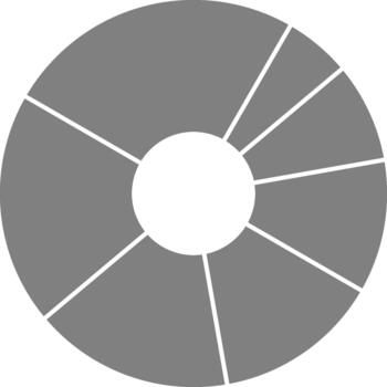 Segmented concentric rings display ordered circular divisions aligned around a central axis. vector