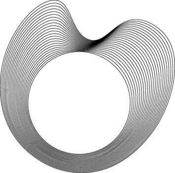 Digital form built around a central circle with irregular flowing borders that appear detached and layered. vector