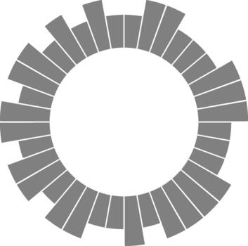 radial rueda diseño divide negocio datos dentro igual circular secciones formando un coherente estructura. vector