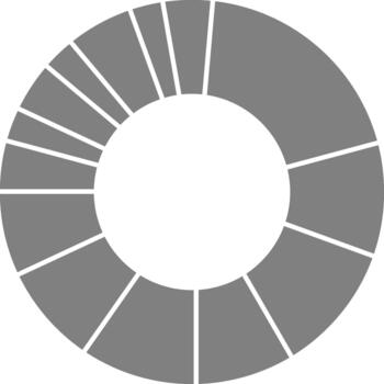 Concentric circular rings illustrate layered information through structured data segmentation. vector